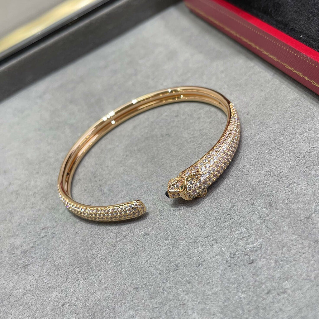 [CharmAmor]PANTHERE FULL DIAMOND OPEN BRACELET