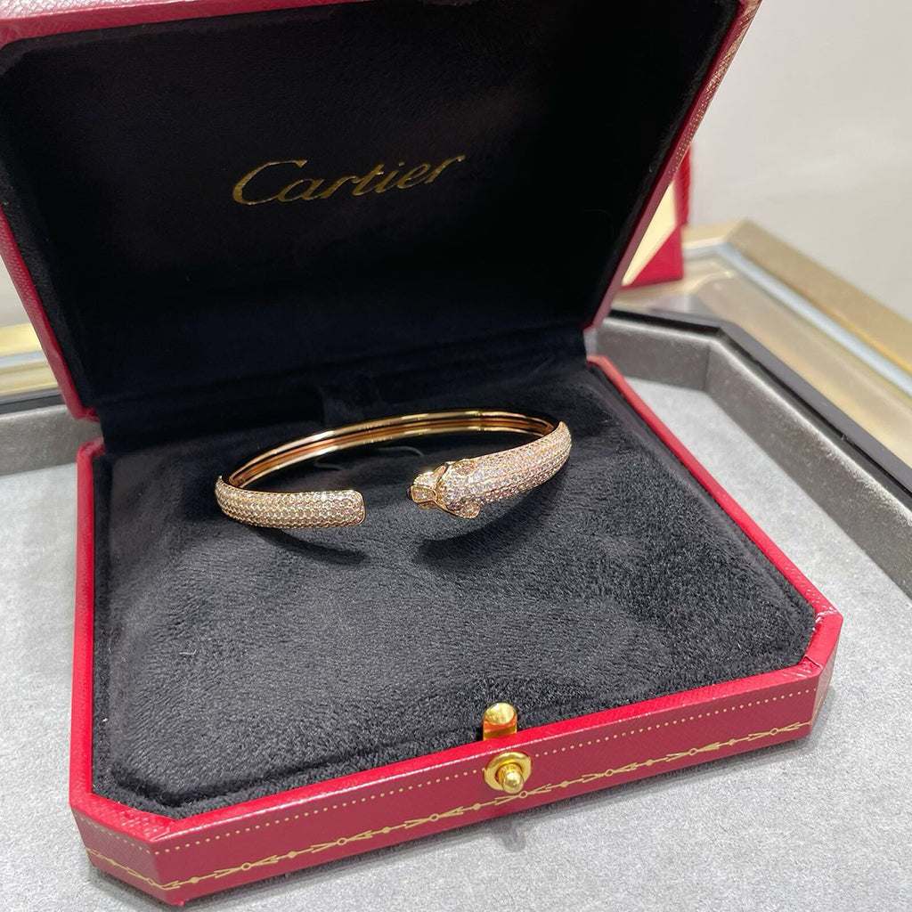 [CharmAmor]PANTHERE FULL DIAMOND OPEN BRACELET