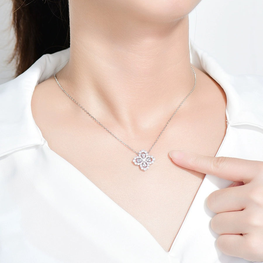 [CharmAmor]LOOP NECKLACE FULL MOTIF DIAMOND 16MM MULTIPLE COLORS