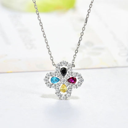[CharmAmor]LOOP NECKLACE FULL MOTIF DIAMOND 16MM MULTIPLE COLORS