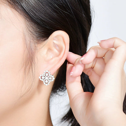 [CharmAmor]LOOP EARRINGS FULL MOTIF DIAMOND 16MM