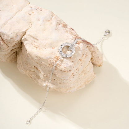 [CharmAmor]LOVE DOUBLE RING FULL DIAMOND BRACELET