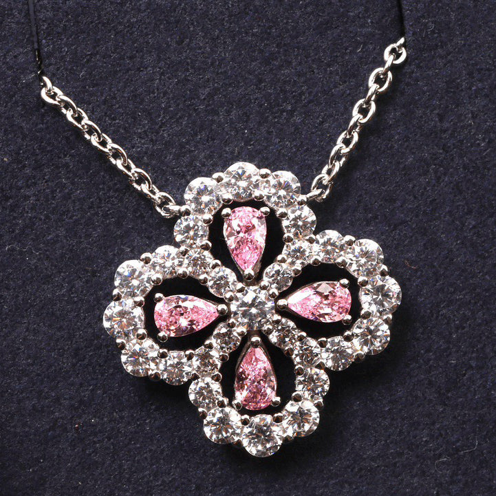 [CharmAmor]LOOP NECKLACE FULL MOTIF DIAMOND 16MM MULTIPLE COLORS