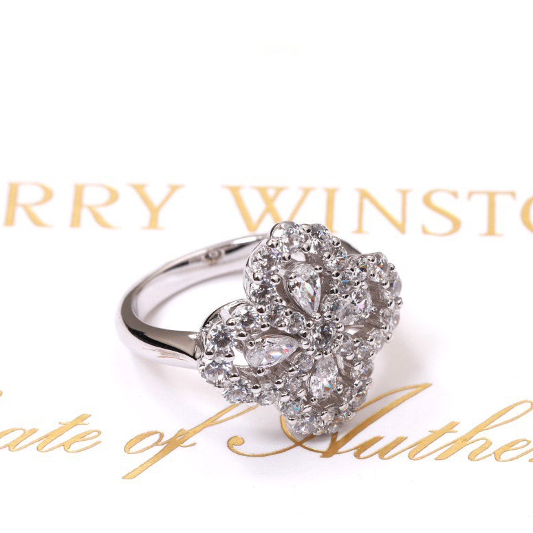 [CharmAmor]LOOP RING FULL MOTIF DIAMOND 16MM SILVE