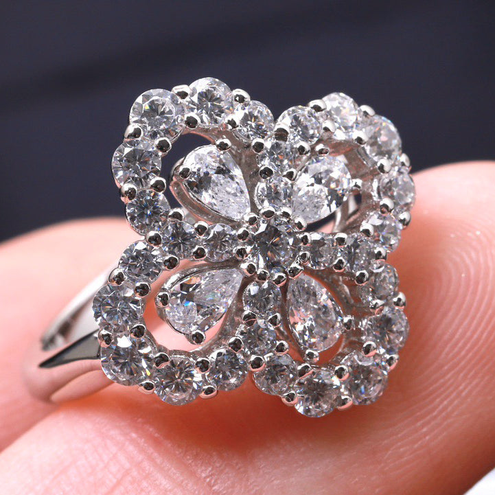 [CharmAmor]LOOP RING FULL MOTIF DIAMOND 16MM SILVE