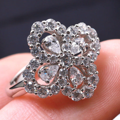 [CharmAmor]LOOP RING FULL MOTIF DIAMOND 16MM SILVE