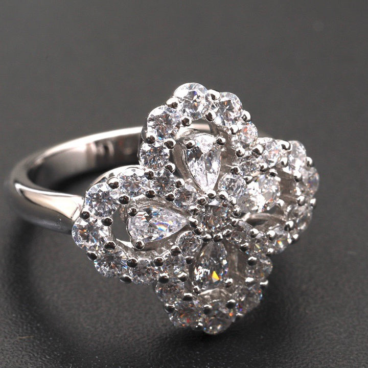 [CharmAmor]LOOP RING FULL MOTIF DIAMOND 16MM SILVE