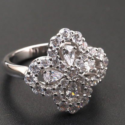 [CharmAmor]LOOP RING FULL MOTIF DIAMOND 16MM SILVE