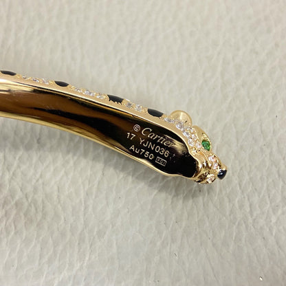 [CharmAmor]PANTHERE DOUBLE HEADED HALF DIAMOND OPEN BRACELET