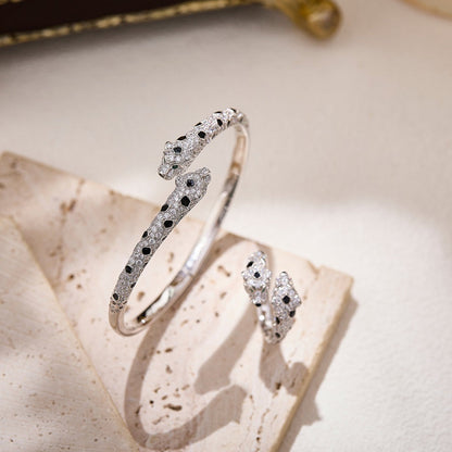 [CharmAmor]PANTHERE DOUBLE HEADED FULL DIAMOND  RING
