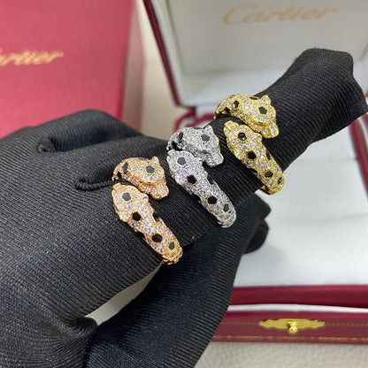 [CharmAmor]PANTHERE DOUBLE HEADED FULL DIAMOND  RING