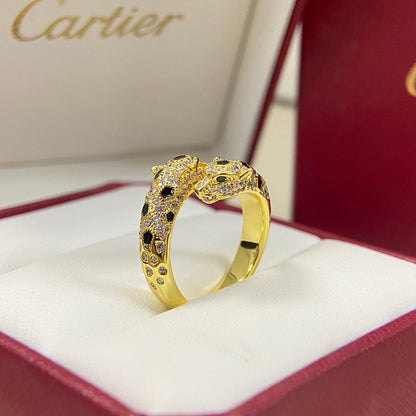 [CharmAmor]PANTHERE DOUBLE HEADED FULL DIAMOND  RING