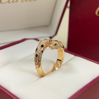 [CharmAmor]PANTHERE DOUBLE HEADED FULL DIAMOND  RING