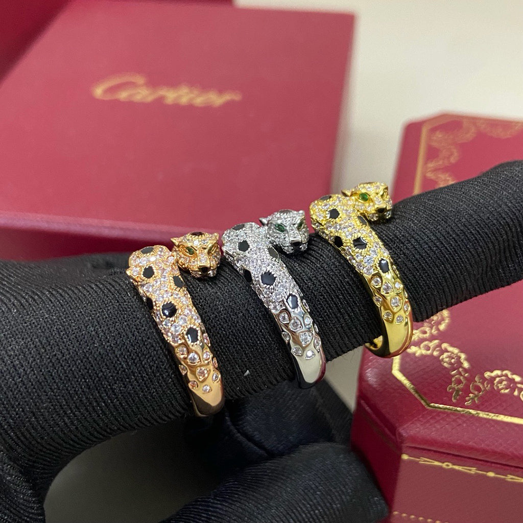 [CharmAmor]PANTHERE DOUBLE HEADED FULL DIAMOND  RING