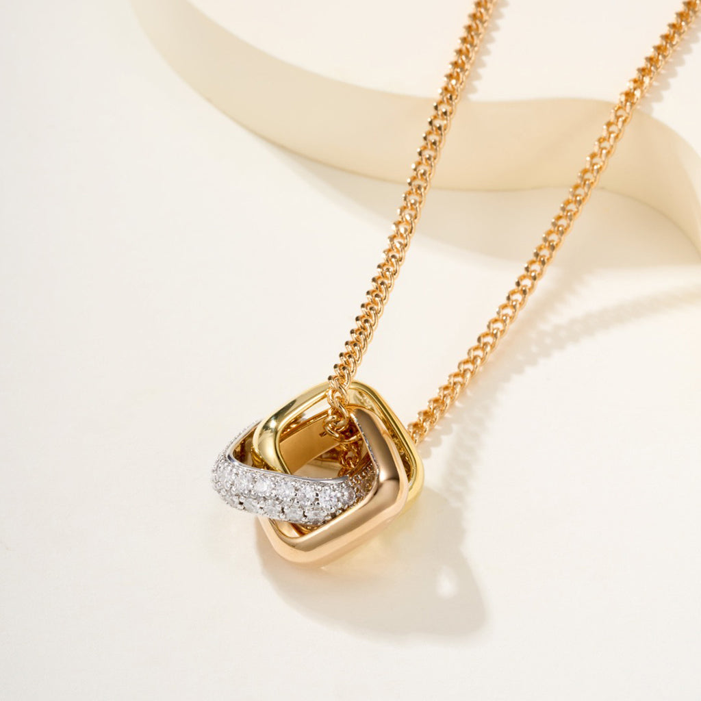 [CharmAmor]TRINITY CUSHION NECKLACE COLLECTION