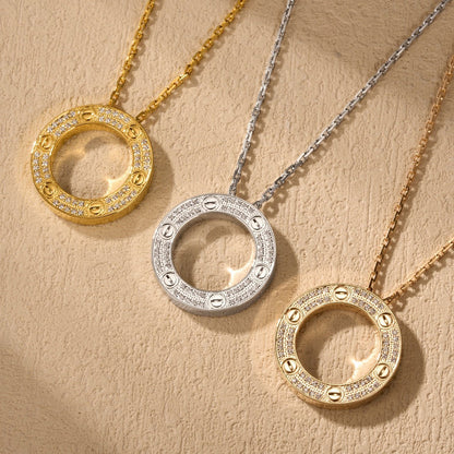 [CharmAmor]LOVE NECKLACE 16MM  FULL DIAMOND