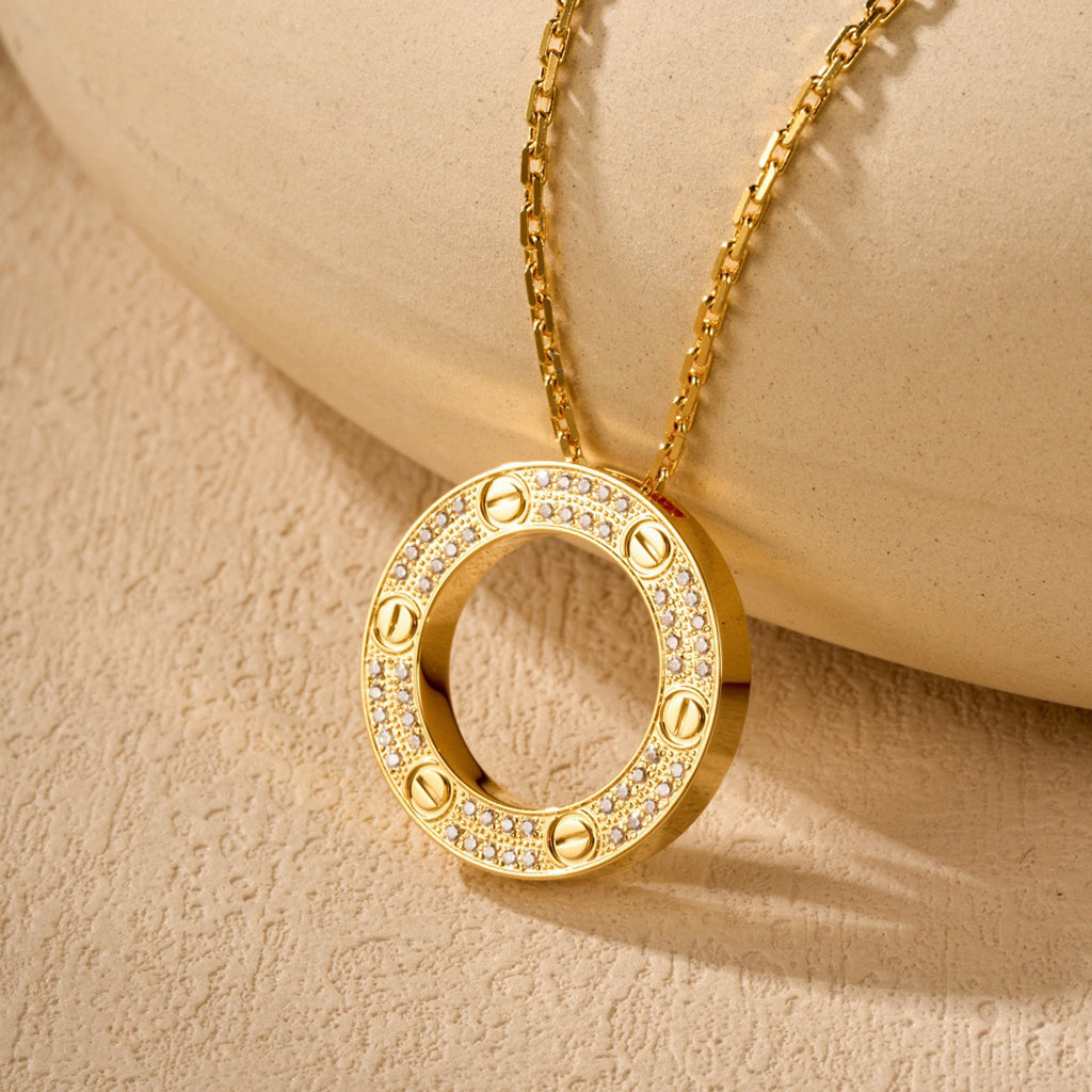 [CharmAmor]LOVE NECKLACE 16MM  FULL DIAMOND
