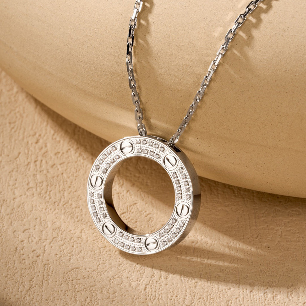 [CharmAmor]LOVE NECKLACE 16MM  FULL DIAMOND