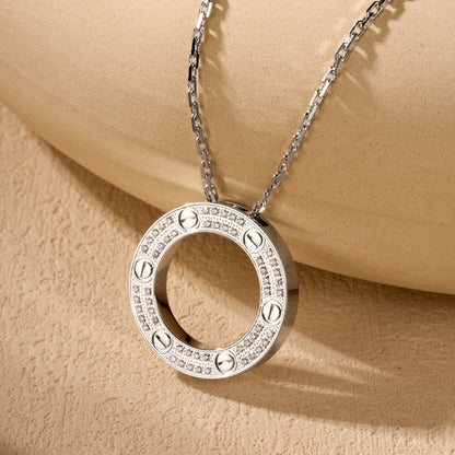 [CharmAmor]LOVE NECKLACE 16MM  FULL DIAMOND
