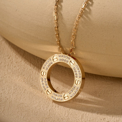 [CharmAmor]LOVE NECKLACE 16MM  FULL DIAMOND
