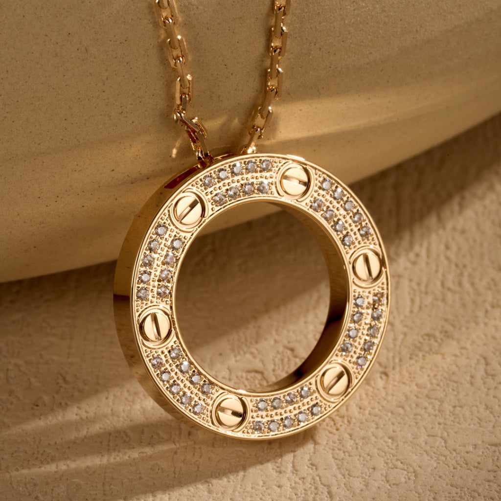 [CharmAmor]LOVE NECKLACE 16MM  FULL DIAMOND