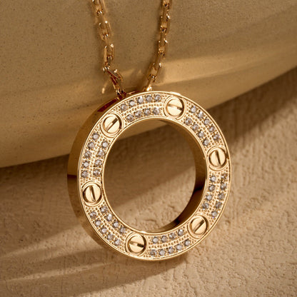 [CharmAmor]LOVE NECKLACE 16MM  FULL DIAMOND