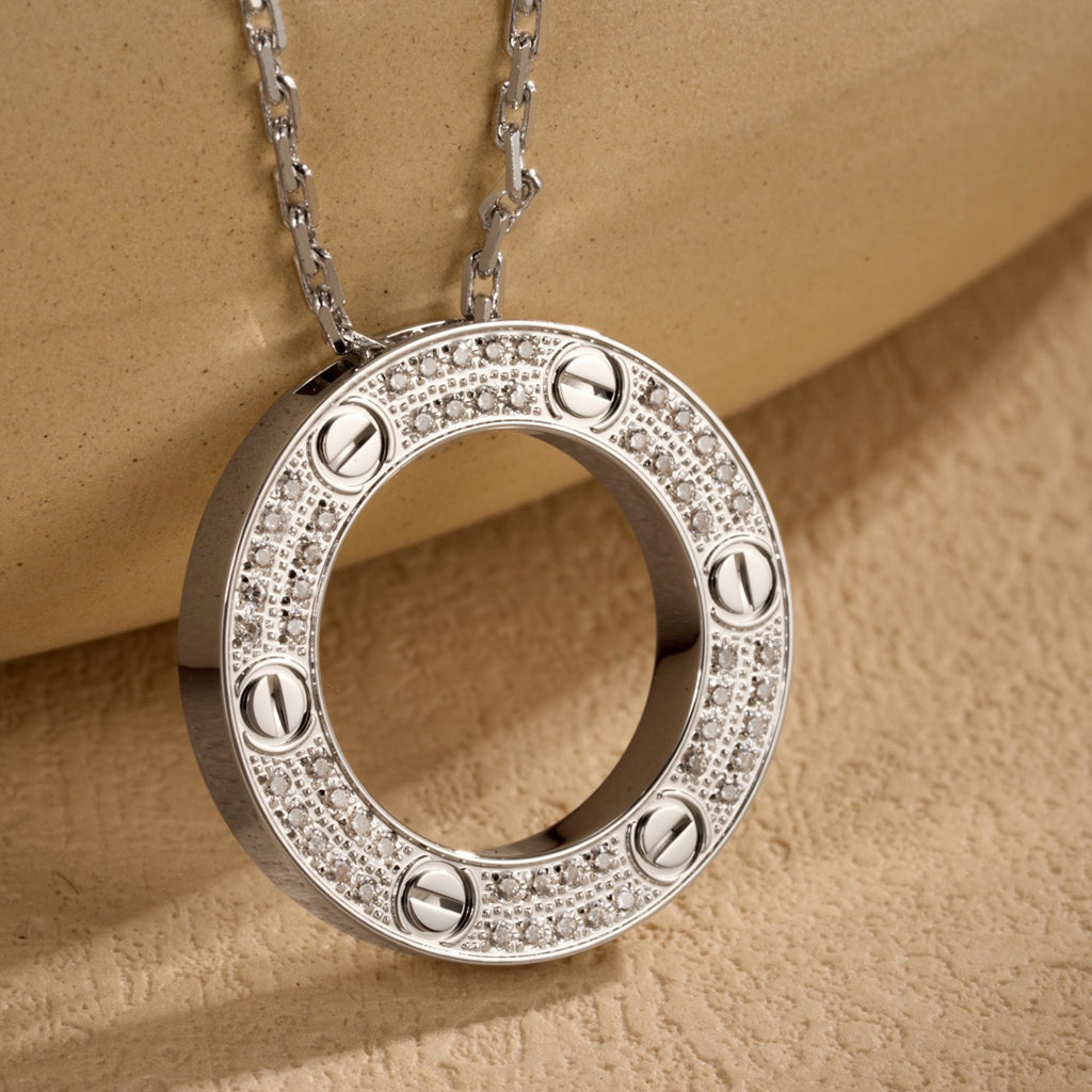 [CharmAmor]LOVE NECKLACE 16MM  FULL DIAMOND