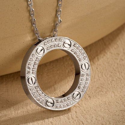 [CharmAmor]LOVE NECKLACE 16MM  FULL DIAMOND
