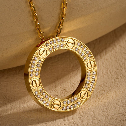 [CharmAmor]LOVE NECKLACE 16MM  FULL DIAMOND