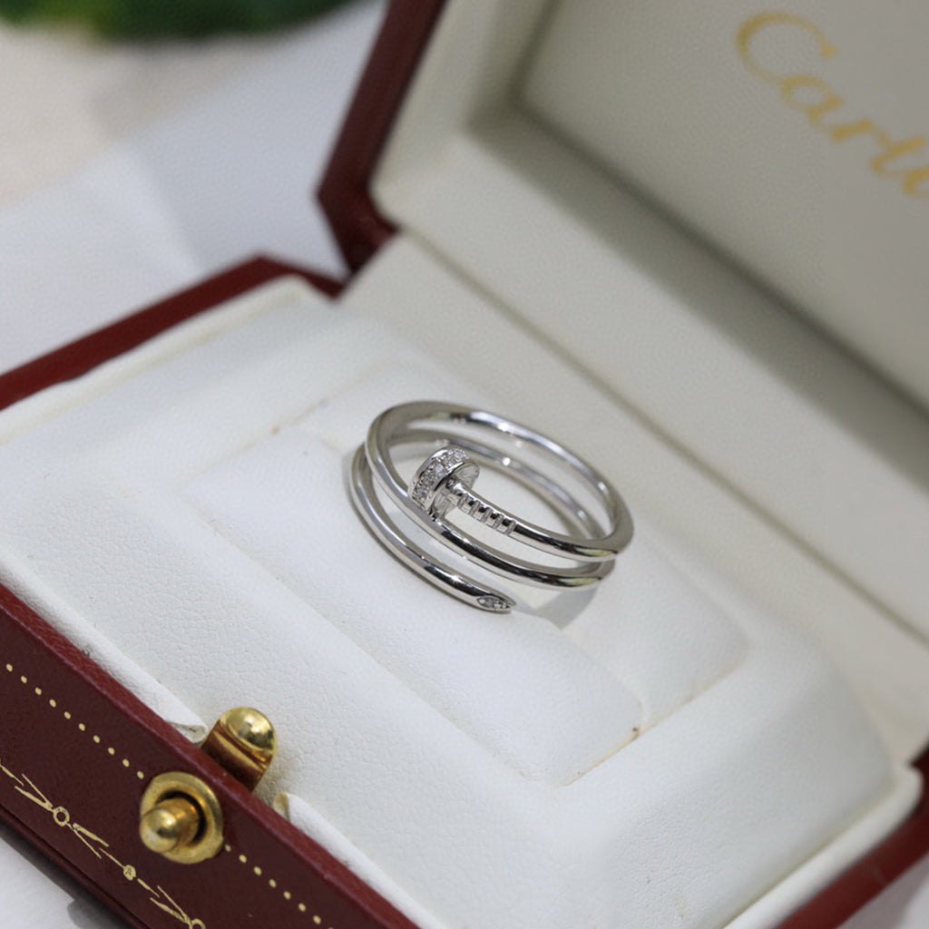 [CharmAmor]JUSTE RING 4.8MM HALF DIAMOND