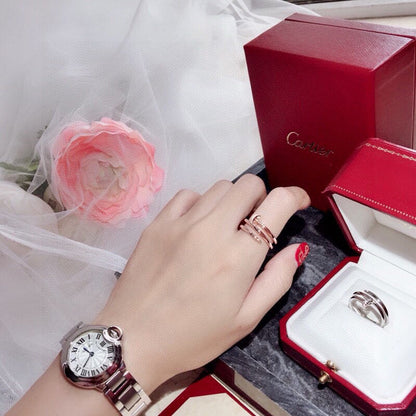 [CharmAmor]JUSTE RING 4.8MM HALF DIAMOND