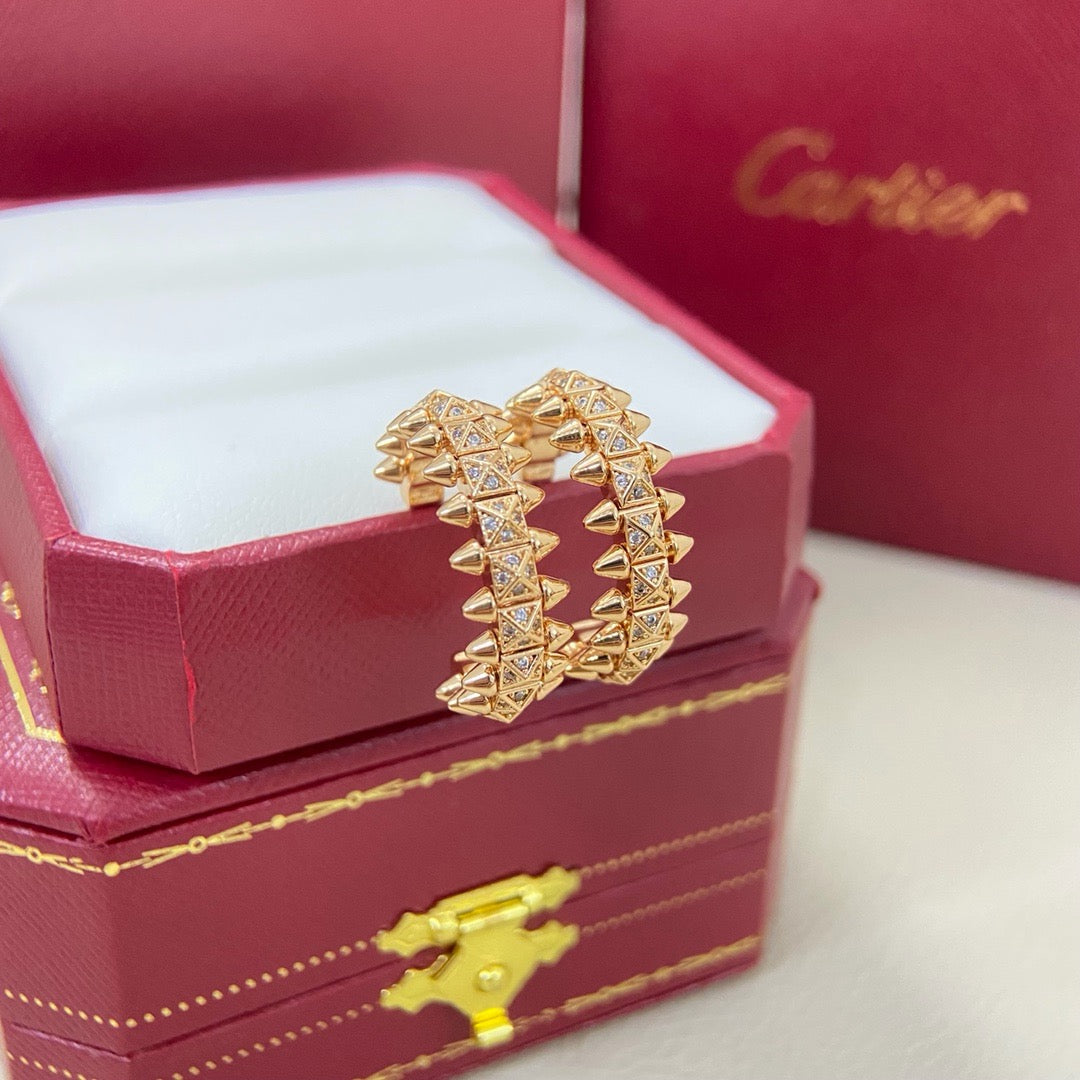 [CharmAmor]CLASH 6.4MM FULL DIAMOND SMALL EARRINGS