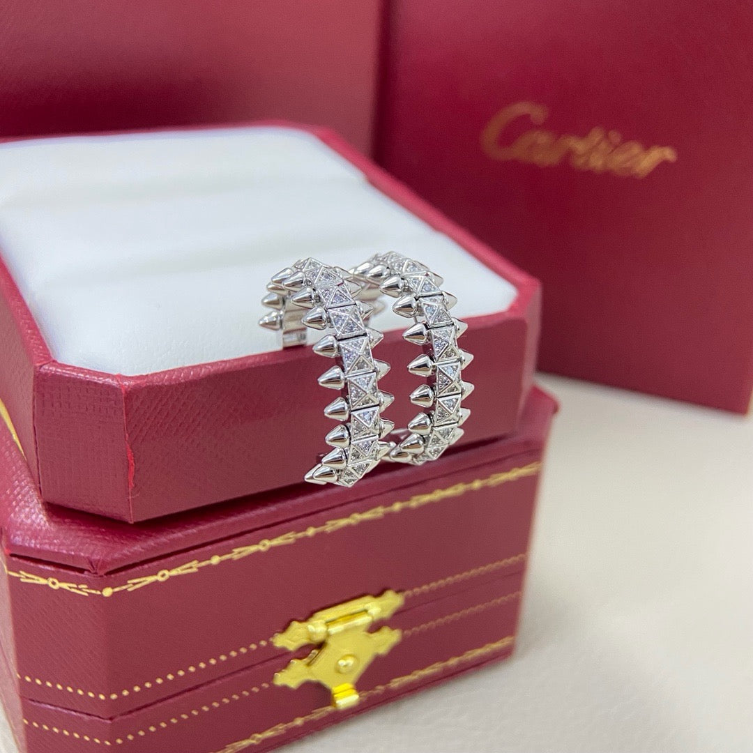 [CharmAmor]CLASH 6.4MM FULL DIAMOND SMALL EARRINGS