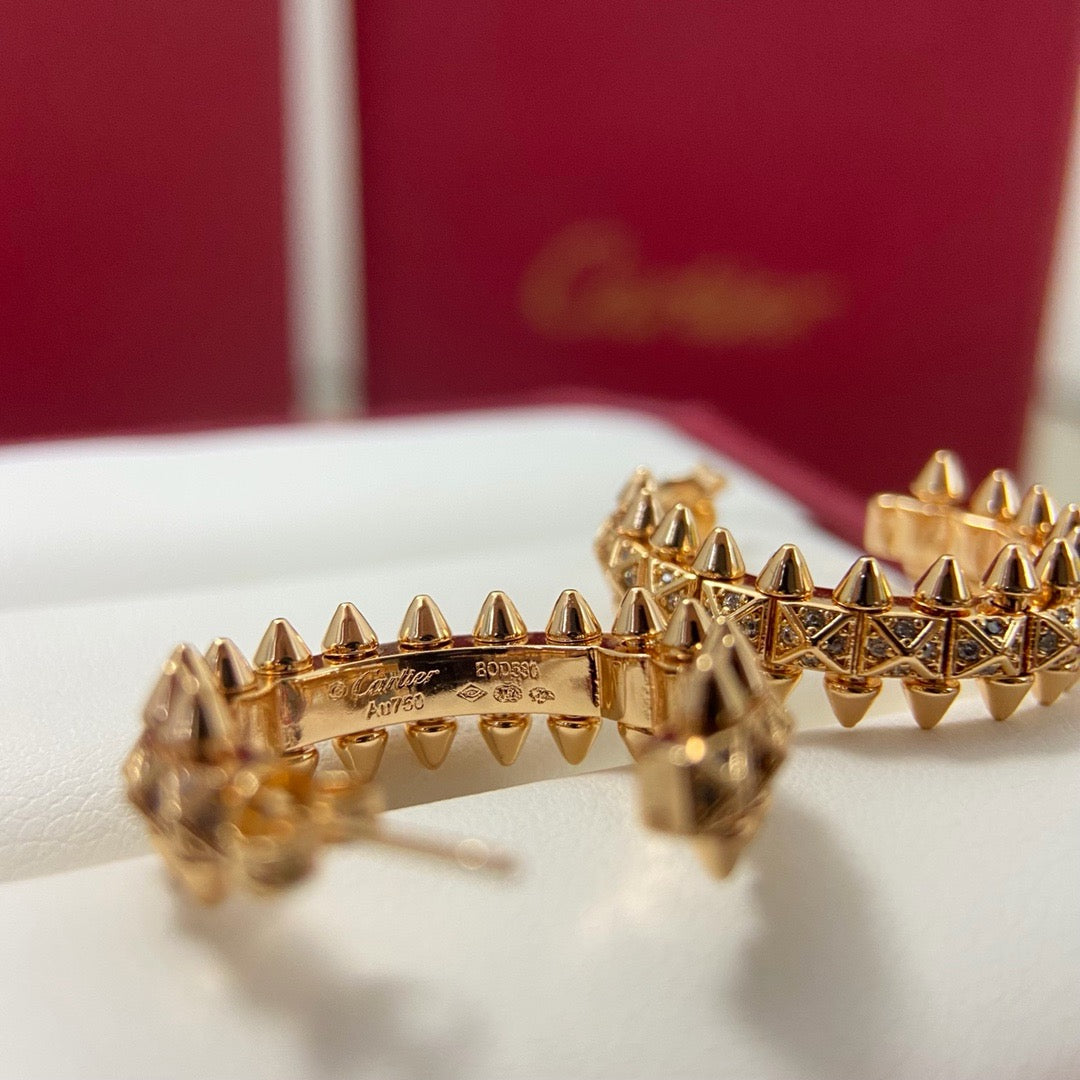 [CharmAmor]CLASH 6.4MM FULL DIAMOND SMALL EARRINGS