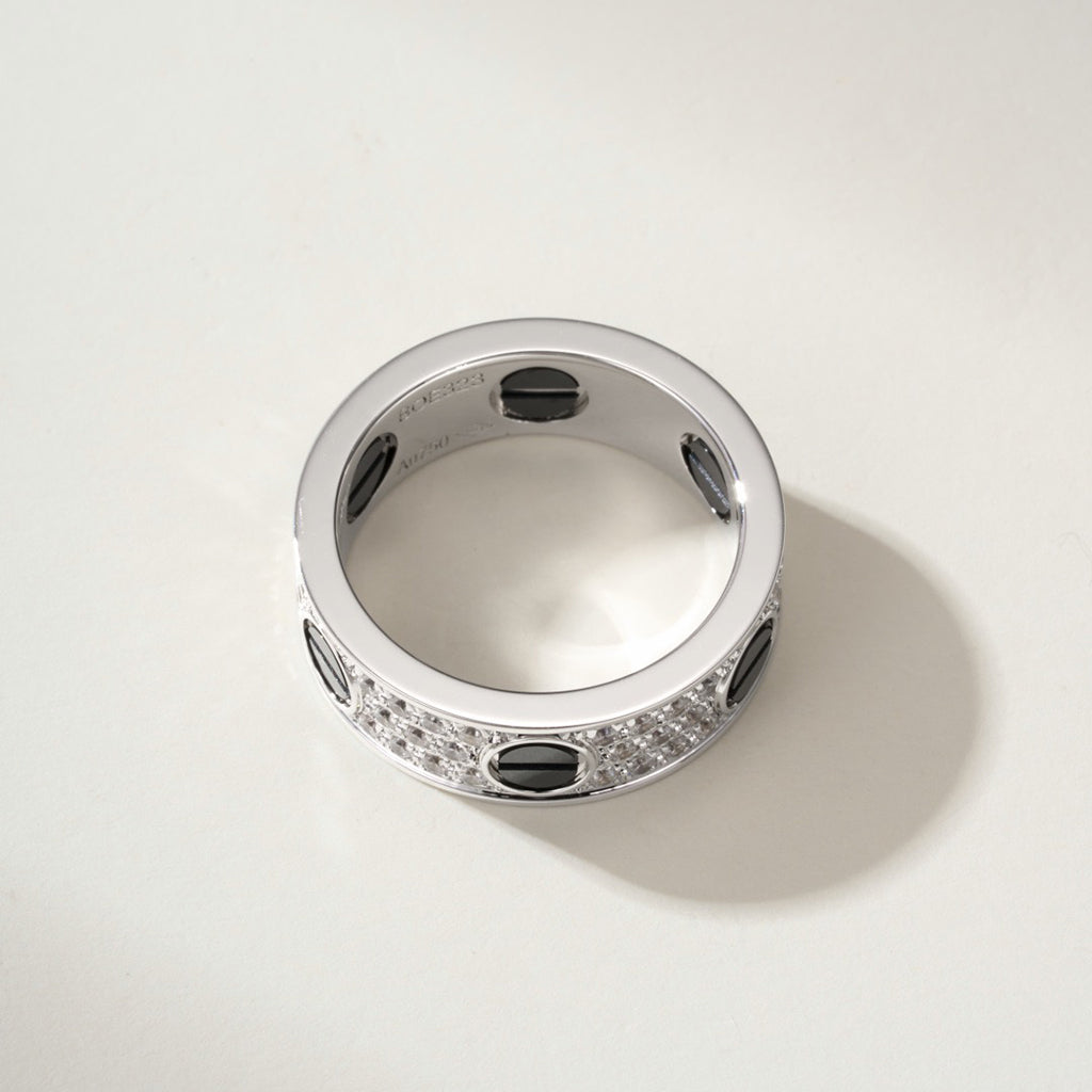 [CharmAmor]LOVE RING 5.5MM DIAMONDS PAVED CERAMIC