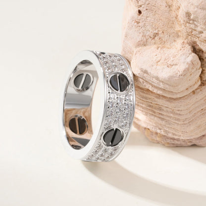 [CharmAmor]LOVE RING 5.5MM DIAMONDS PAVED CERAMIC