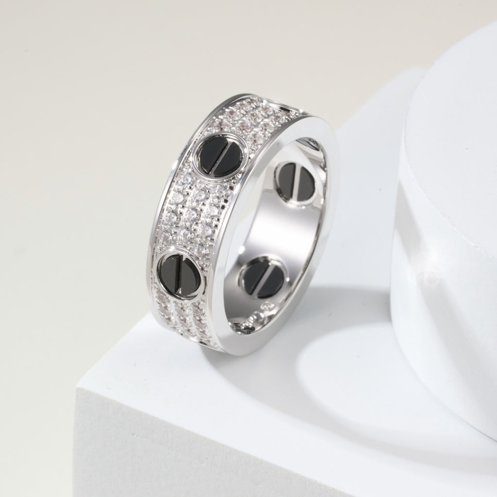 [CharmAmor]LOVE RING 5.5MM DIAMONDS PAVED CERAMIC