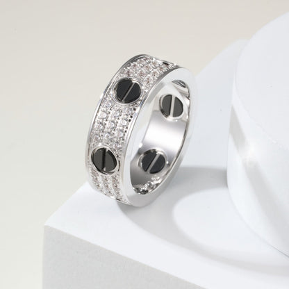 [CharmAmor]LOVE RING 5.5MM DIAMONDS PAVED CERAMIC