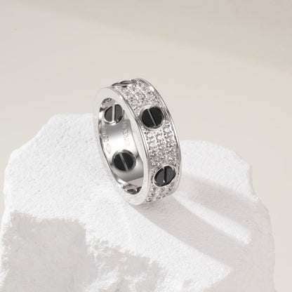 [CharmAmor]LOVE RING 5.5MM DIAMONDS PAVED CERAMIC