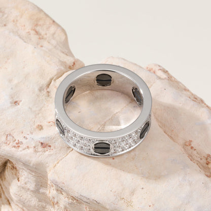 [CharmAmor]LOVE RING 5.5MM DIAMONDS PAVED CERAMIC