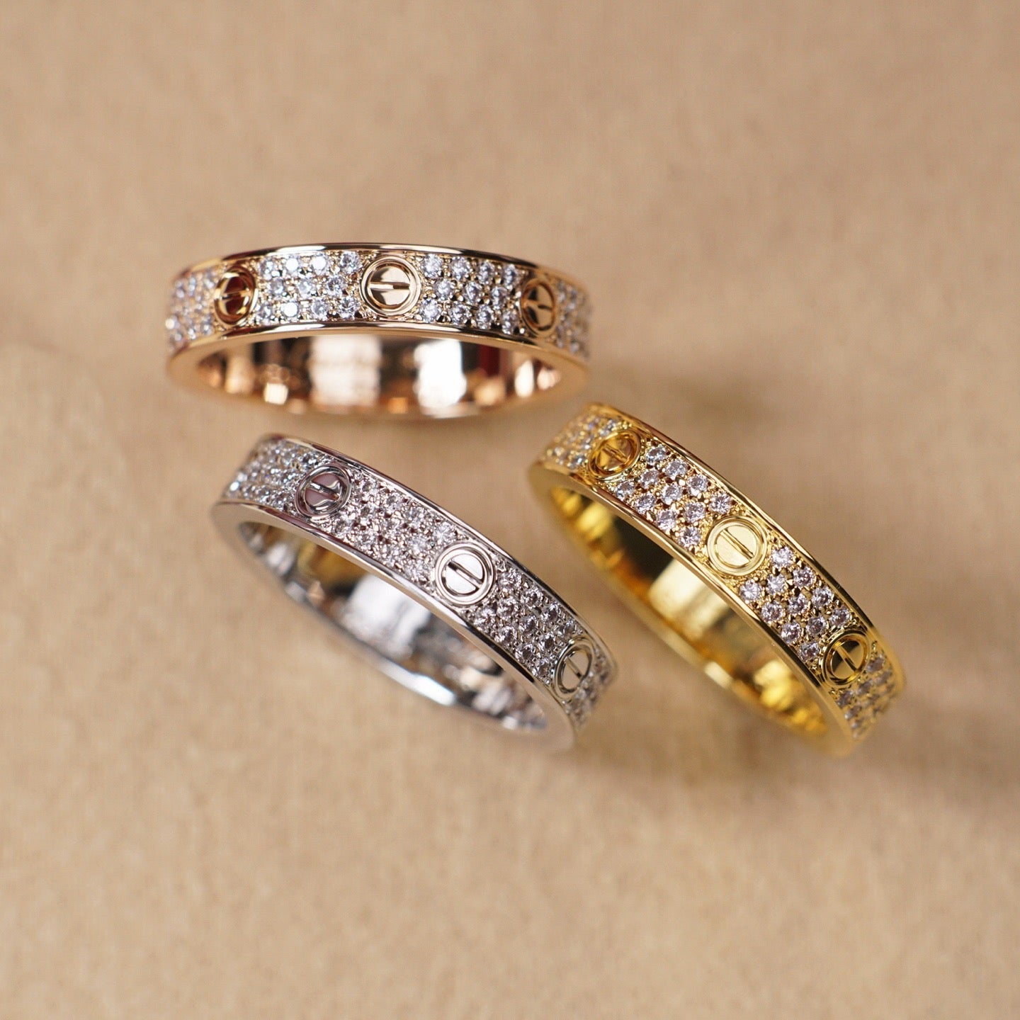 [CharmAmor]LOVE RING 4.0MM DIAMOND PAVED