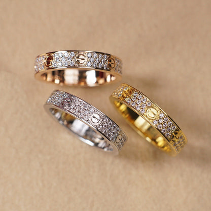 [CharmAmor]LOVE RING 4.0MM DIAMOND PAVED