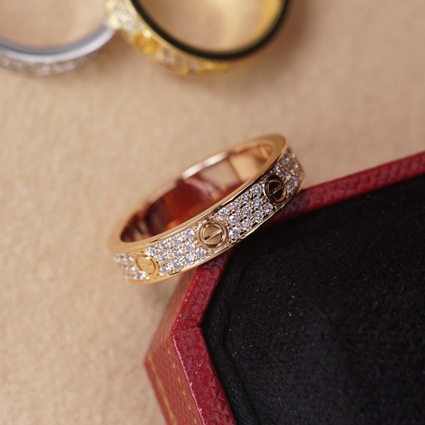 [CharmAmor]LOVE RING 4.0MM DIAMOND PAVED