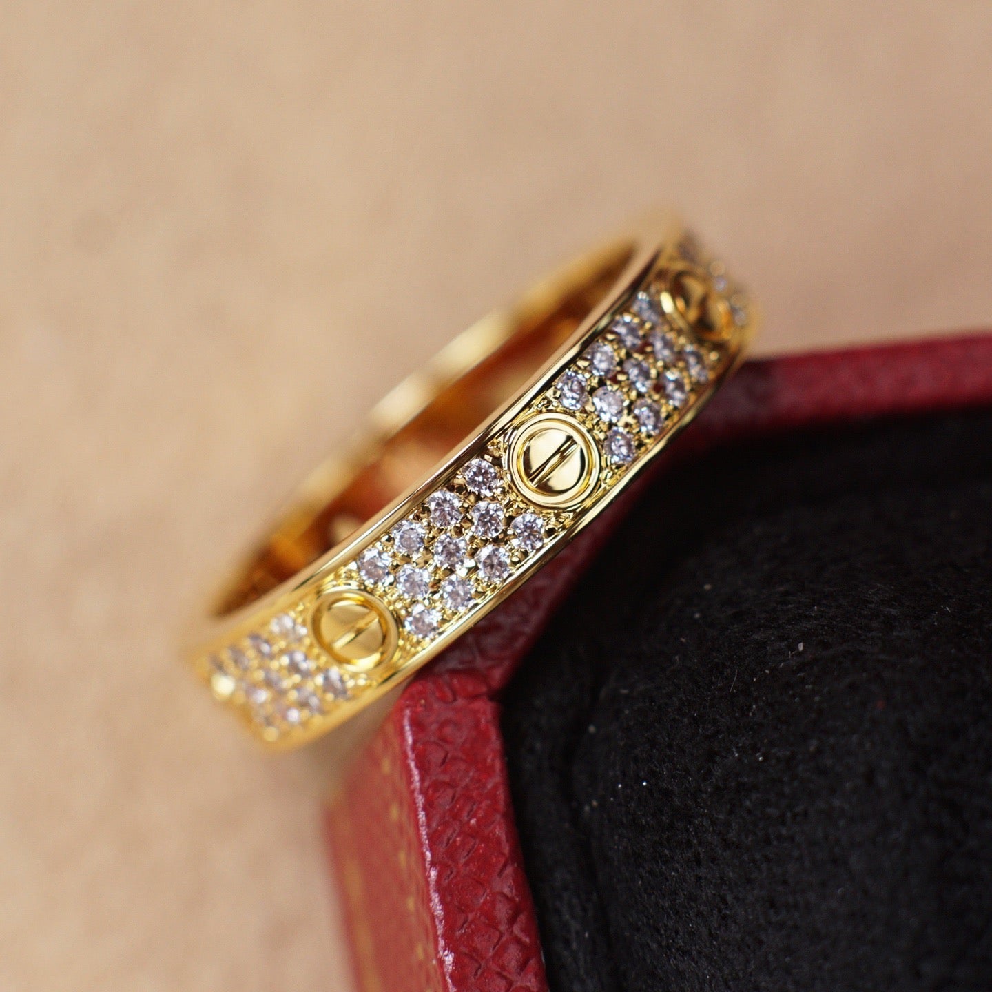 [CharmAmor]LOVE RING 4.0MM DIAMOND PAVED