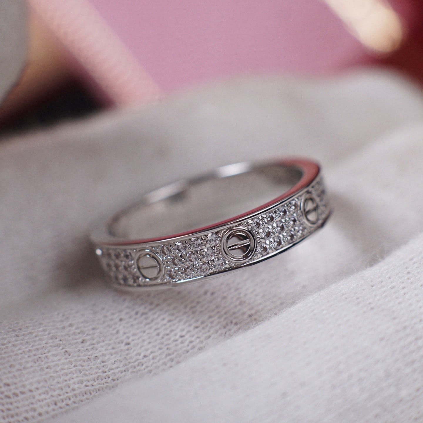 [CharmAmor]LOVE RING 4.0MM DIAMOND PAVED