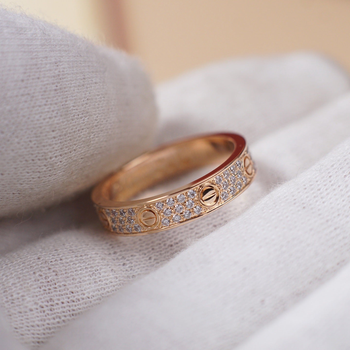 [CharmAmor]LOVE RING 4.0MM DIAMOND PAVED