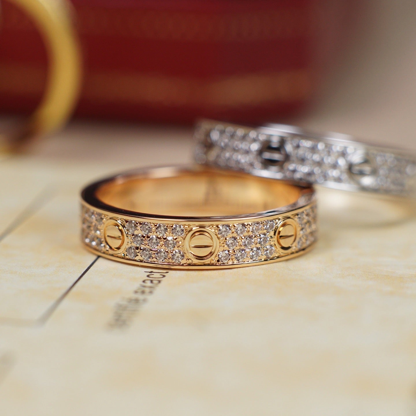 [CharmAmor]LOVE RING 4.0MM DIAMOND PAVED