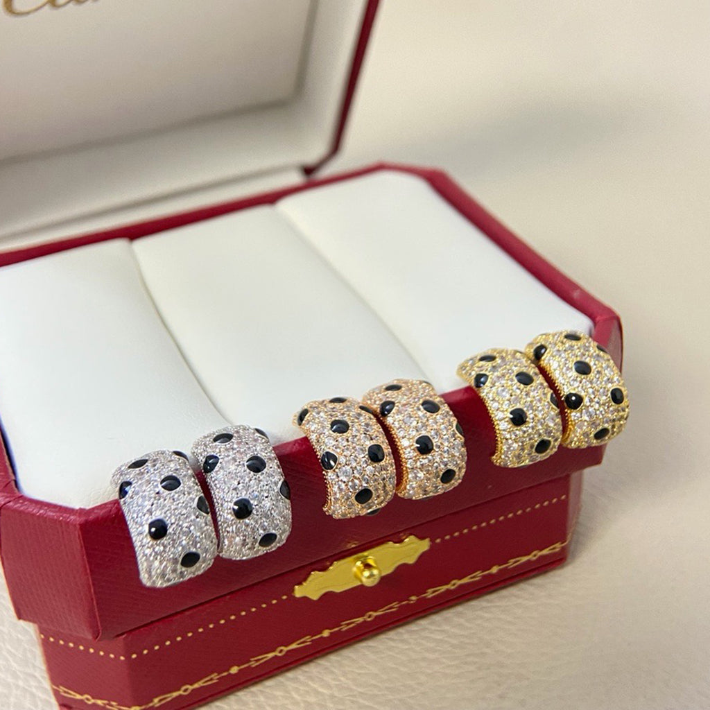 [CharmAmor]PANTHERE MINI FULL DIAMOND EARRINGS