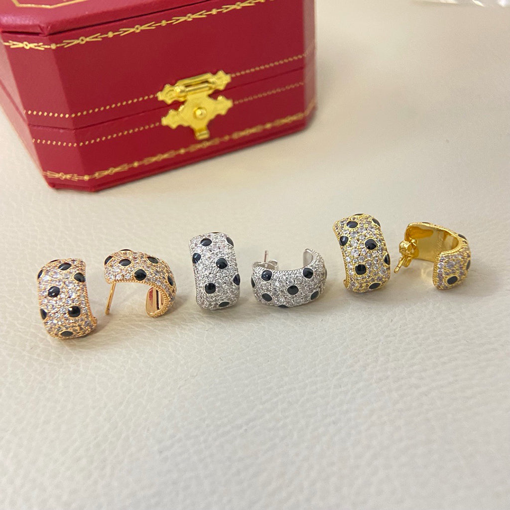 [CharmAmor]PANTHERE MINI FULL DIAMOND EARRINGS