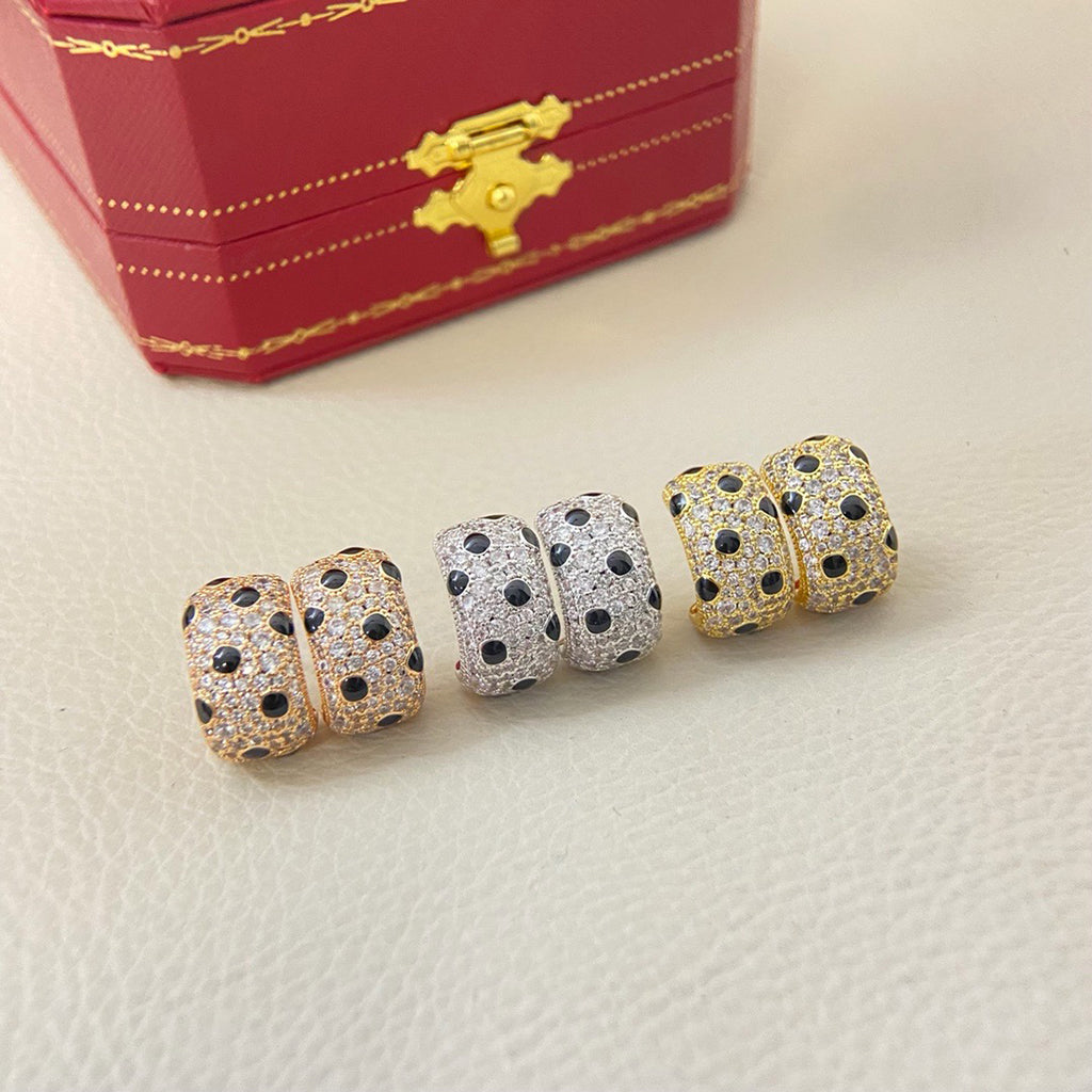 [CharmAmor]PANTHERE MINI FULL DIAMOND EARRINGS